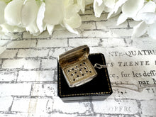 Load image into Gallery viewer, Antique Victorian Silver Book Vinaigrette Pendant, Hilliard & Thomason 1863