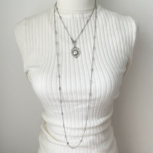 Carica l'immagine nel visualizzatore di Gallery, Victorian Silver & Crystal 60" Long Guard Muff Chain