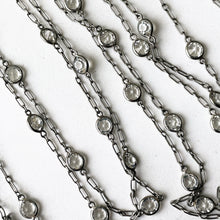 Carica l'immagine nel visualizzatore di Gallery, Victorian Silver & Crystal 60" Long Guard Muff Chain