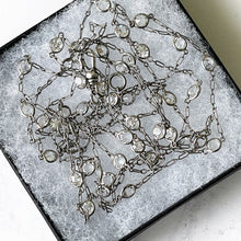Carica l'immagine nel visualizzatore di Gallery, Victorian Silver & Crystal 60" Long Guard Muff Chain