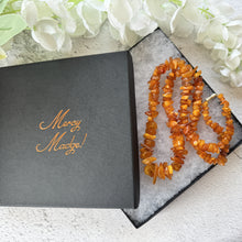 Carica l'immagine nel visualizzatore di Gallery, Vintage Natural Butterscotch Baltic Amber Nugget 27" Long Necklace With Barrel Clasp