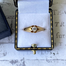 Cargar imagen en el visor de la galería, Victorian 18ct Gold & Diamond Belcher Ring, Hallmarked London 1897