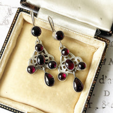 Carica l'immagine nel visualizzatore di Gallery, Antique Bohemian Garnet Pendant Drop Earrings