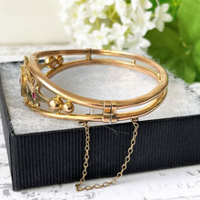 Lade das Bild in den Galerie-Viewer, Victorian Pinchbeck Gold, Diamond & Ruby Bangle