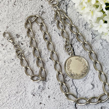 Lade das Bild in den Galerie-Viewer, Large Antique Silver Albert Watch Chain With Goldsmiths & Silversmiths Fob