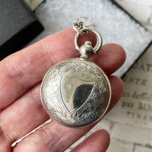 Load image into Gallery viewer, Antique English Silver Sovereign Case Locket Pendant Necklace
