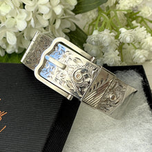 Load image into Gallery viewer, Vintage Floral Engraved Forget-Me-Not Belt & Buckle Silver Bangle, 1962 Hallmarks
