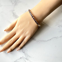 Cargar imagen en el visor de la galería, Vintage 9ct Gold, Diamond & Lavender Amethyst Bangle Bracelet