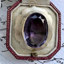 Cargar imagen en el visor de la galería, Vintage 9ct Gold 19.50cts Amethyst Solitaire Pendant Necklace