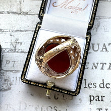 Cargar imagen en el visor de la galería, Vintage 9ct Gold Carnelian Roman Intaglio Ring