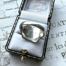 Load image into Gallery viewer, Vintage Nazi SS Totenkopf Silver Skull Ring, 1940s DRGM Germany