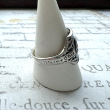 Load image into Gallery viewer, Vintage Nazi SS Totenkopf Silver Skull Ring, 1940s DRGM Germany