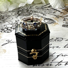 画像をギャラリービューアに読み込む, Rare Antique Victorian 15ct Gold Diamond, Sapphire & Pearl Harem Ring