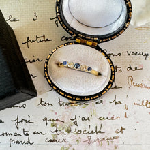 Carica l'immagine nel visualizzatore di Gallery, Antique 18ct Gold & Platinum 5 Stone Sapphire Diamond Ring