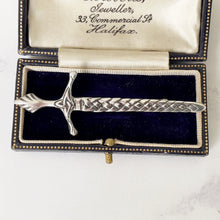画像をギャラリービューアに読み込む, Vintage Scottish Silver Medieval Broadsword Kilt Pin, Chester 1957. Alexander Ritchie Iona Design Celtic Knot Large Sword Brooch/Lapel Pin