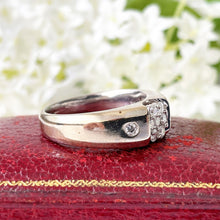 Load image into Gallery viewer, Mens Vintage 14ct White Gold & Diamond Ring