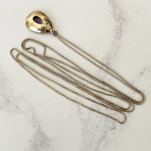 Charger l'image dans la galerie, Georgian 18ct Gold Amethyst & Pearl Teardrop Pendant Necklace