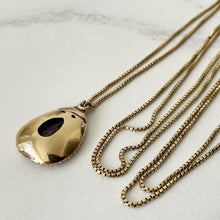 Charger l'image dans la galerie, Georgian 18ct Gold Amethyst & Pearl Teardrop Pendant Necklace