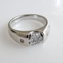 Load image into Gallery viewer, Mens Vintage 14ct White Gold & Diamond Ring