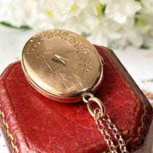 Lade das Bild in den Galerie-Viewer, Victorian Aesthetic Engraved 9ct Rose Gold Locket