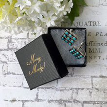 Cargar imagen en el visor de la galería, Vintage Zuni Silver Petit Point Turquoise Cluster Earrings