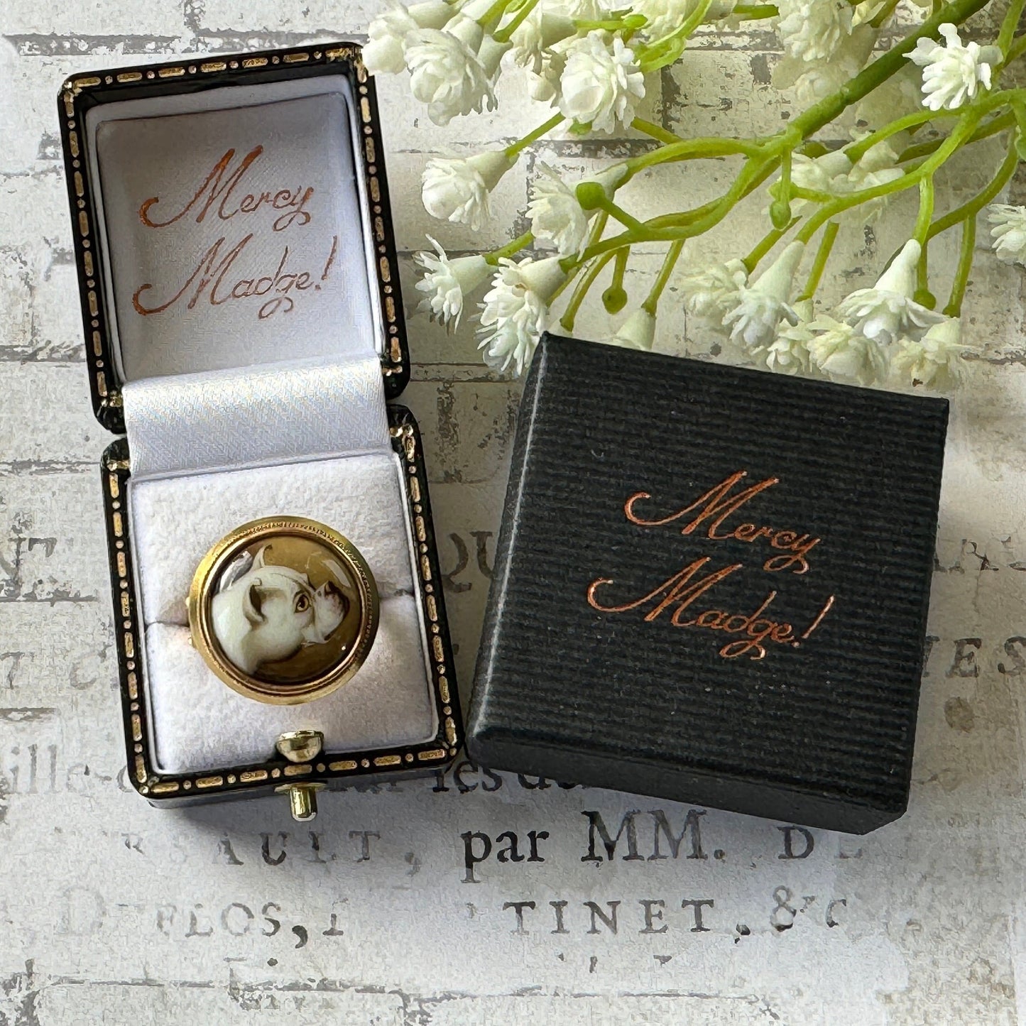Victorian 18ct Gold William Essex Signed Portrait Miniature Mourning Ring