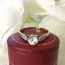 Carica l'immagine nel visualizzatore di Gallery, Antique 18ct Gold & Platinum White Spinel Ring. Edwardian/Art Deco Natural Spinel Solitaire Ring. Antique Engagement Ring, Size O / 7