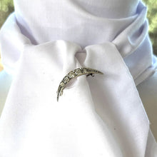 Carica l'immagine nel visualizzatore di Gallery, Antique 935 Silver Paste Diamond Crescent Moon Brooch/Lapel/Cravat Pin