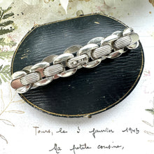 Cargar imagen en el visor de la galería, Vintage Art Deco Sterling Silver Tank Bracelet. Articulated Panel Silver Bracelet. Panther Link Chain Bracelet. Silver Bookchain Bracelet