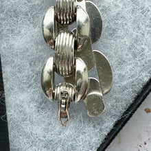 Cargar imagen en el visor de la galería, Vintage Art Deco Sterling Silver Tank Bracelet. Articulated Panel Silver Bracelet. Panther Link Chain Bracelet. Silver Bookchain Bracelet