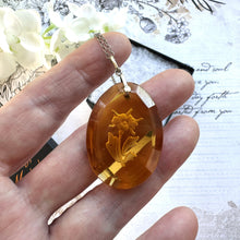 Charger l'image dans la galerie, Antique Citrine Glass Intaglio Silver Pendant Necklace