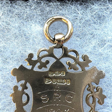 Cargar imagen en el visor de la galería, Antique Victorian 9ct Gold Large Pendant Fob. Chester 1892 Engraved 9ct Gold Watch Chain Fob. Antique Rose Gold Fancy Fob Pendant.