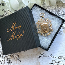 Cargar imagen en el visor de la galería, Antique Victorian 9ct Gold Large Pendant Fob. Chester 1892 Engraved 9ct Gold Watch Chain Fob. Antique Rose Gold Fancy Fob Pendant.