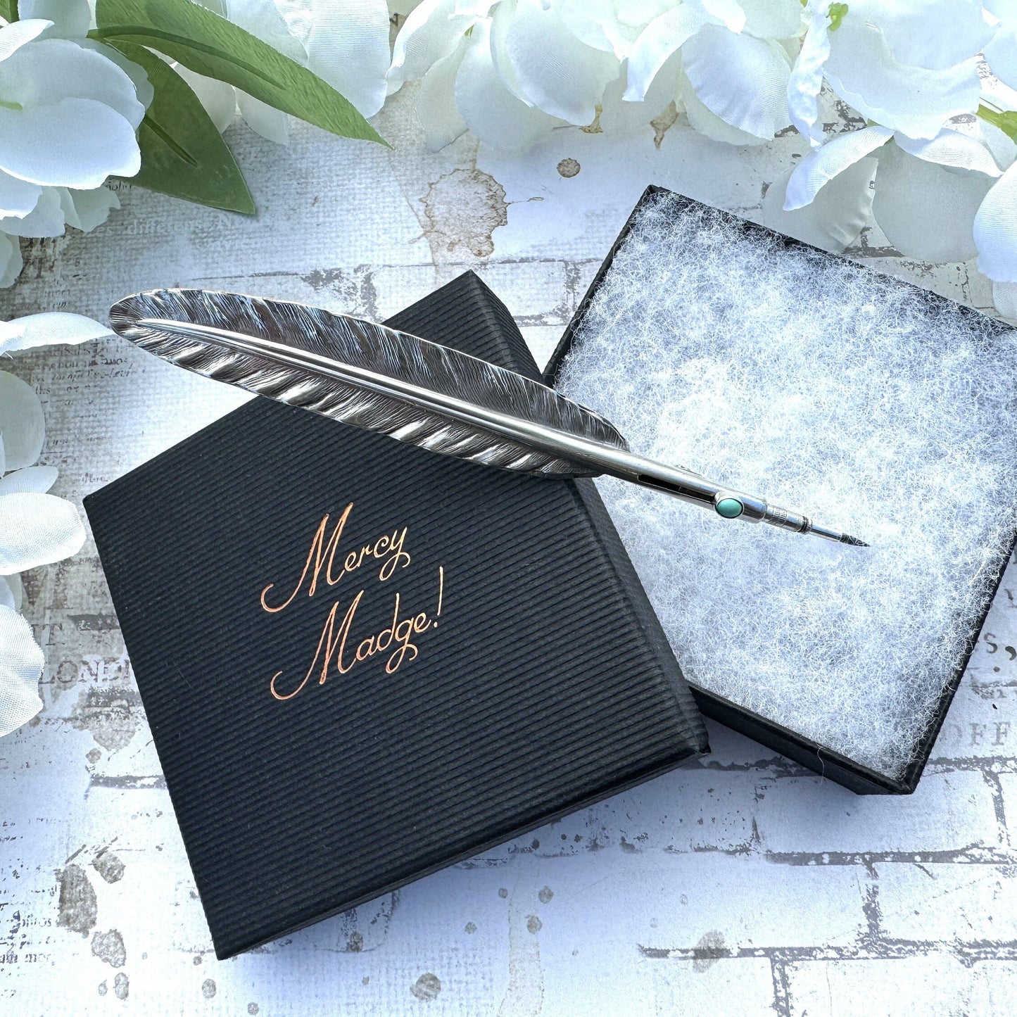 Victorian Silver Quill Pen Novelty Mechanical Pencil Brooch, Sampson & Mordan. Very Rare Antique Figural Sterling Silver Propelling Pencil