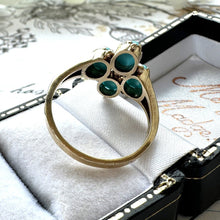 Lade das Bild in den Galerie-Viewer, Vintage 9ct Gold & Turquoise Marquise Ring. Victorian Revival Engraved Gold Turquoise Gemstone Navette Ring. Yellow Gold Etruscan Ring