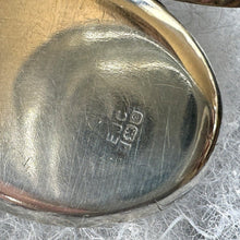 Cargar imagen en el visor de la galería, Vintage English Silver Engraved Monogram Locket Pendant Necklace. Sterling Silver Initial "S" Oval Locket & Chain. Sweetheart Photo Locket