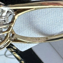 Cargar imagen en el visor de la galería, Vintage 9ct Gold White Crystal East West Marquise Ring. 9ct Yellow Gold CZ Crystal Cluster Boat Ring. Sparkling Cocktail Ring, Size L/5.75