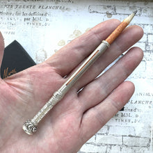 Cargar imagen en el visor de la galería, Rare Georgian Silver Perpetual Calendar & Propelling Pencil With Carnelian Seal. Antique Sterling Silver Combination Telescopic Pencil c1825