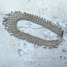 Carica l'immagine nel visualizzatore di Gallery, Vintage Sterling Silver Cannetille Choker Necklace. Fine Silver Filigree Festoon Collar Necklace. Floral Silver Chainmaille Wedding Necklace