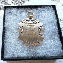Cargar imagen en el visor de la galería, Antique Victorian 9ct Gold Large Pendant Fob. Chester 1892 Engraved 9ct Gold Watch Chain Fob. Antique Rose Gold Fancy Fob Pendant.