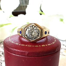 Cargar imagen en el visor de la galería, Rare Antique Victorian Pinchbeck & Enamel White Paste Ring. Neo-Classical Style Ring. Small Finger Antique Pinky Ring, Size i / 4-1/2
