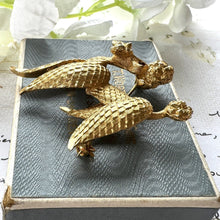 画像をギャラリービューアに読み込む, Vintage 1960s BSK New York French Poodle Brooch. Diamond Cut Bright Yellow Gold Plated Figural Dog Lapel Pin With Red Crystal Eyes