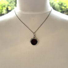 Cargar imagen en el visor de la galería, Victorian Silver Scottish Agate Spinner Fob Pendant Necklace. Antique Sterling Silver Carnelian & Jasper Watch Chain Fob, 1889 Hallmarks