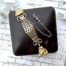 Lade das Bild in den Galerie-Viewer, Antique Gold Filled Fancy Fob Chain, Bates & Bacon, USA. Ornate Edwardian/Victorian Rolled Gold Pocket Watch Fob Chain. Gold Waistcoat Chain