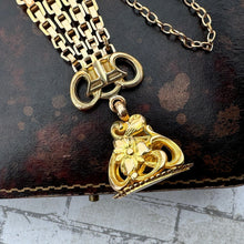 Lade das Bild in den Galerie-Viewer, Antique Gold Filled Fancy Fob Chain, Bates & Bacon, USA. Ornate Edwardian/Victorian Rolled Gold Pocket Watch Fob Chain. Gold Waistcoat Chain