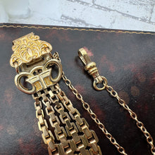 Lade das Bild in den Galerie-Viewer, Antique Gold Filled Fancy Fob Chain, Bates & Bacon, USA. Ornate Edwardian/Victorian Rolled Gold Pocket Watch Fob Chain. Gold Waistcoat Chain
