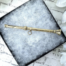 画像をギャラリービューアに読み込む, Victorian 15ct Gold & Citrine Seal Pencil Pendant. Antique Engraved Solid Gold Mechanical/Propelling Chatelaine Pencil With Gemstone Shield