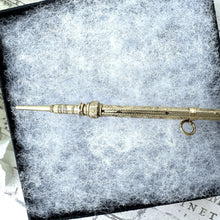 画像をギャラリービューアに読み込む, Victorian 15ct Gold & Citrine Seal Pencil Pendant. Antique Engraved Solid Gold Mechanical/Propelling Chatelaine Pencil With Gemstone Shield