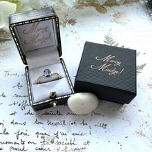 画像をギャラリービューアに読み込む, Vintage 9ct Gold Tanzanite Diamond Ring. 3-Stone 1.30ct Trilogy Engagement Ring. Oval & Baguette Cut Gemstone Ring , Size UK/N, US/6-3/4
