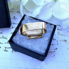 Carica l'immagine nel visualizzatore di Gallery, Antique Rolled Gold Cravat/Ascot Tie Ring. Art Deco Candy Stripe Czech Glass Scarf Clip. Mens Formal Neckwear Vintage Jewelry/Accessory